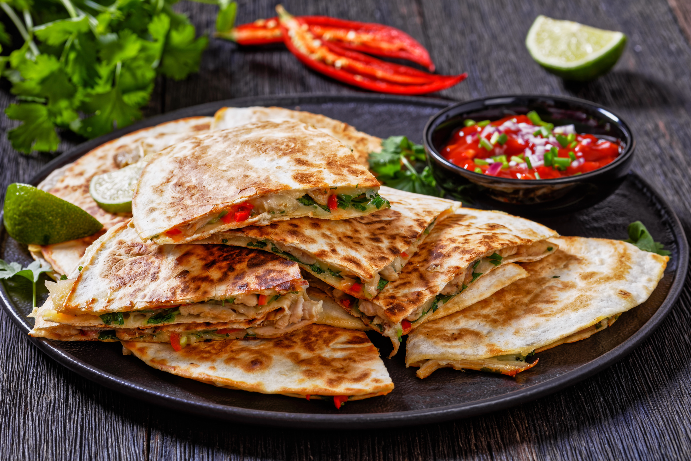 Quesadillas de Asada or Pollo